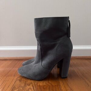Gray Suede Ankle Boots